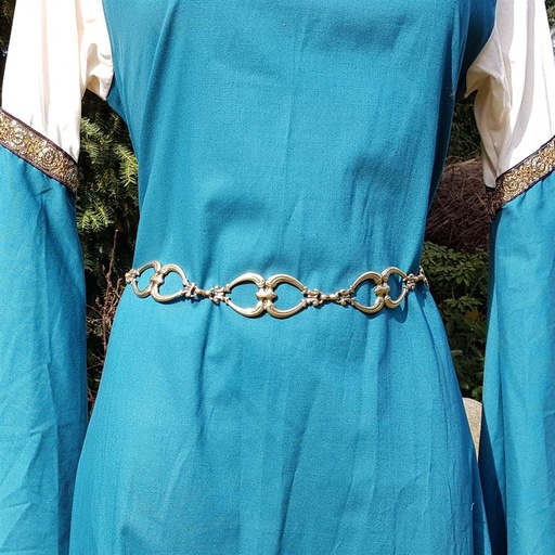 [31681] Kettengürtel Barock silberfarben Gliedergürtel Accessoire für Larp, Mittelalter und Alltag