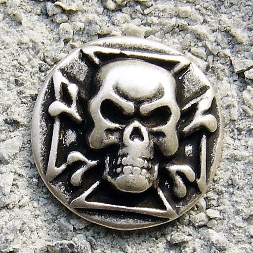 [N-160-1] Skull-Cross, silberfarbener Beschlag