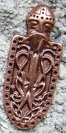[N-248-4] Wikinger Schild, kupferfarbener Beschlag