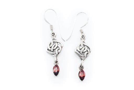 [oh115] AWENA Ohrringe aus Silber – Keltischer Unendlichkeitsknoten Ohrhänger mit Spirale 3,8 cm