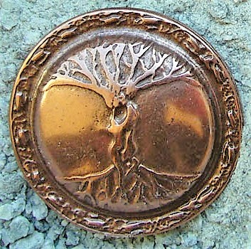 [33632] Celtic Tree of Life Zierbeschlag in Kupferoptik – Keltischer Weltenbaum Ø 40 mm