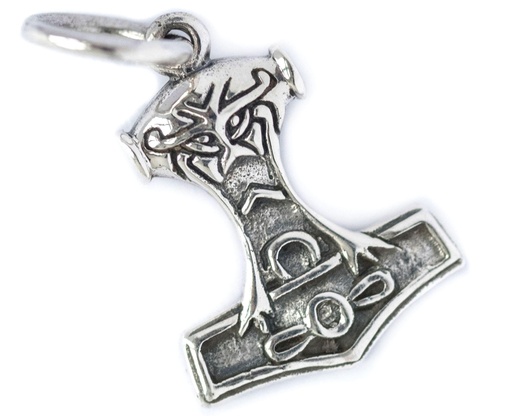 [at33] Thorshammer Mjölnir Anhänger 'Torsas - Kleiner Thorshammer' aus Silber 925 - Mittelalter, Larp, Reenactment Schmuck