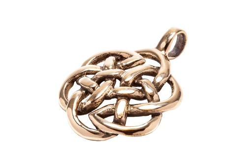 [acb513] Keltisches Amulett, Anhänger 'Devin – Keltische Blume' aus Bronze- Mittelalter, Larp, Reenactment Schmuck
