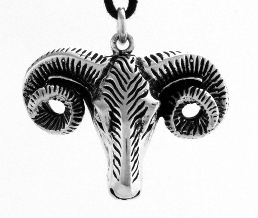 [am189] Amulett, Anhänger 'Ram - Widderkopf' aus Silber 925 - Mittelalter, Larp, Fantasy Schmuck
