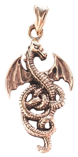 [adb31] Drachen Amulett, Anhänger 'Fumori' aus Bronze - Mittelalter, Larp, Reenactment Schmuck
