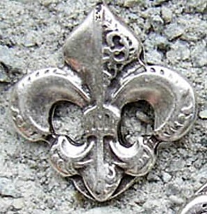 [33638] fleur de lys, silberfarbener Beschlag, klein