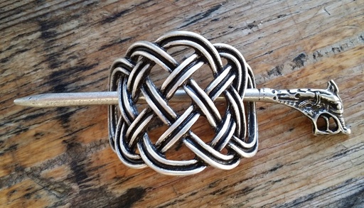 [A-674-1] Haarspange Keltischer Knoten Silberfarben