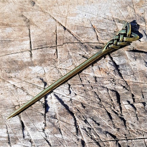 [35652] Haarnadel Wikinger Knoten messingrfarbener keltischer Knoten