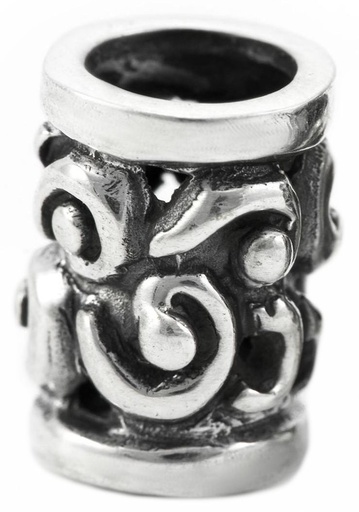 [ap61] Lebensspiralen Haar- & Bartperle MOODY aus 925 Silber – Ø 8 mm Schmuck für Zöpfe & Dreads im Mittelalterstil