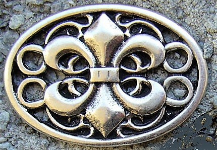 [33383] Wappen Fleur de Lys, silberfarbener Beschlag