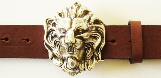 [B2271-1] Simba, silberne Löwenkopf-Schließe