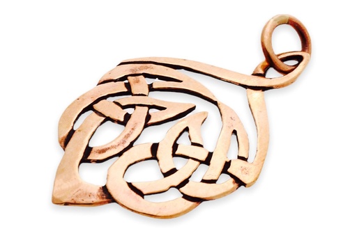 [acb102] Keltisches Amulett, Anhänger 'Pentagramm mit Hirsch' aus Bronze- Mittelalter, Larp, Reenactment Schmuck