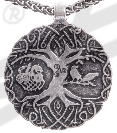[33515] Anhänger Iggdrasil Hugin&Munin, silberfarben