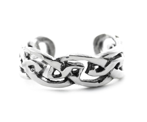 [ok6] Keltische Ohrklemme DANU aus 925 Silber – Ø 12 mm Schmuck mit Flechtknoten für Ohr, Haar & Bart