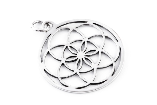 [WK2015-am168] Amulett, Anhänger 'Flory - Blume des Lebens groß' aus Silber 925 - Mittelalter, Larp, Fantasy Schmuck