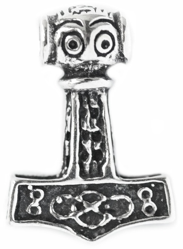 [at24] Anhänger Thorshammer Thoran aus Silber – Nordischer Mjölnir Amulett 1,9 cm