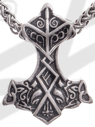 [P-5117-1] Anhänger Thor-Hammer , silberfarben