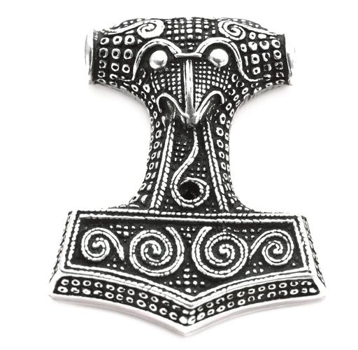 [at43] Thorshammer Mjölnir Anhänger 'Thortal - Schonenhammer' aus Silber 925 - Mittelalter, Larp, Reenactment Schmuck
