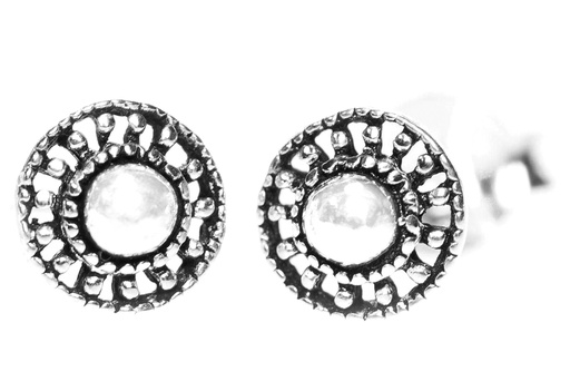 [ost131] Ohrstecker 'Wikinger Sonnenrad' Sterling Silber 925 - Schmuck für Mittelalter, Reenactment und Larp