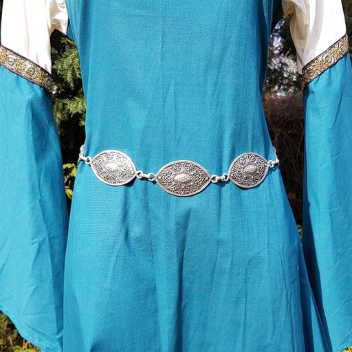 [31689] Kettengürtel Rina silberfarben Gliedergürtel Accessoire für Larp, Mittelalter und Alltag