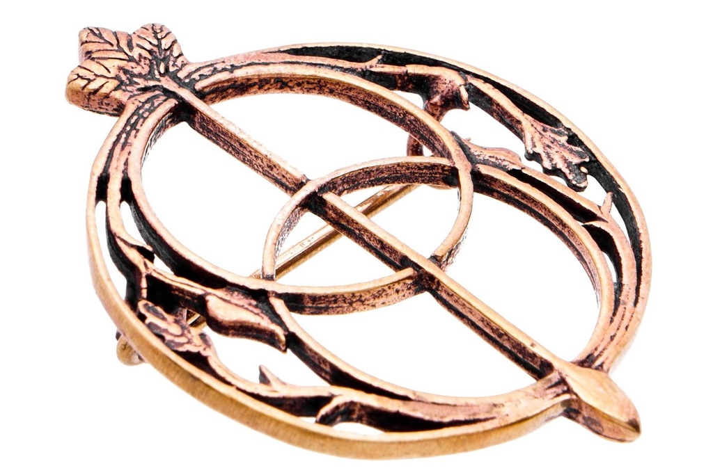 Keltische Fibel Avalon aus Bronze – Brosche mit keltischem Symbol Ø 3,2 cm