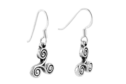 [oh60] ARWAIN Ohrringe aus Silber – Keltische Triskele Ohrhänger 1,4 cm