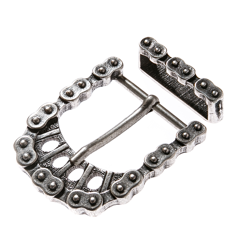 B614-1 STP Bike Chain Set, silberfarbene Gürtelschließe mit Schlaufe