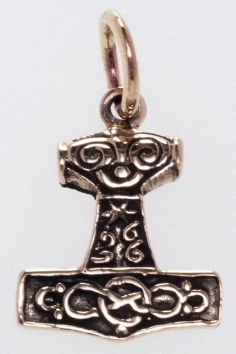 [atb25] Schmuckstück  Wikinger Schmuck Anhänger MJØLNER 1.9 cm Kleiner Thorshammer Bronze 1.9 cm