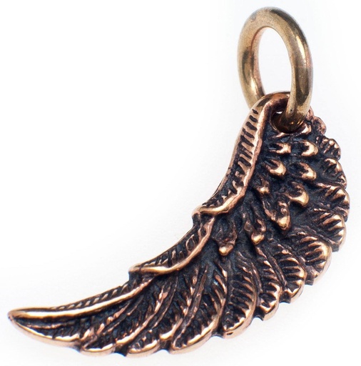 [WK2015-amb143] Amulett, Anhänger 'Elanor - Engelsflügel' aus Bronze - Mittelalter, Larp, Fantasy Schmuck