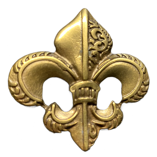 [32983] fleur de lys, altmessingfarbener Beschlag, groß