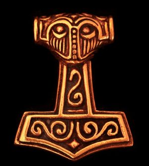 [atb29] Schmuckstück  Vikings Schmuck Anhänger STEINTHOR 3.4 cm Massiver Thorshammer Bronze 3.4 cm