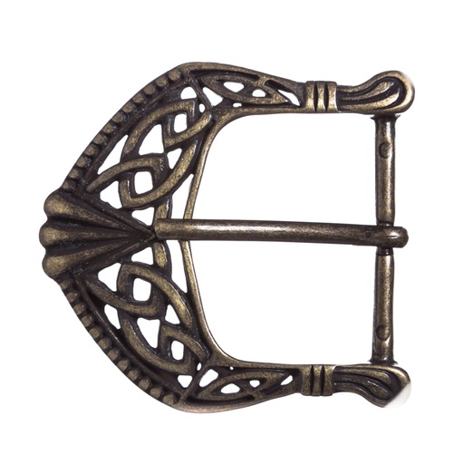 [B6040-21] Celtic Buckle, keltische Knoten-Schließe, altmessingfarben