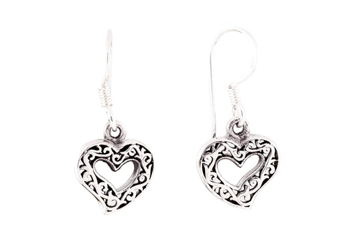 [oh150] Schmuckstück  Bohemia Damen Ohrhänger AYLA 2.8 cm Liebesherz Herz-Ohrschmuck Silber 2.8 cm