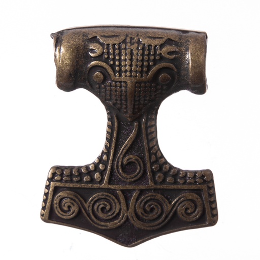 [P-5171-21] Schonenhammer Anhänger altmessingfarben – Historischer Thorhammer aus Zamak
