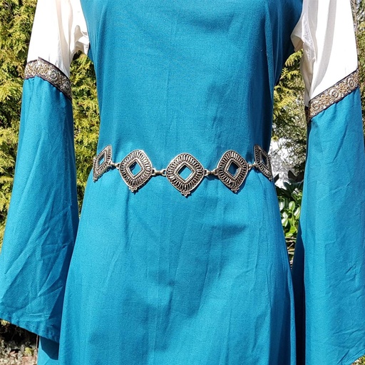 [31686] Kettengürtel Kastell messingfarben Gliedergürtel Accessoire für Larp, Mittelalter und Alltag