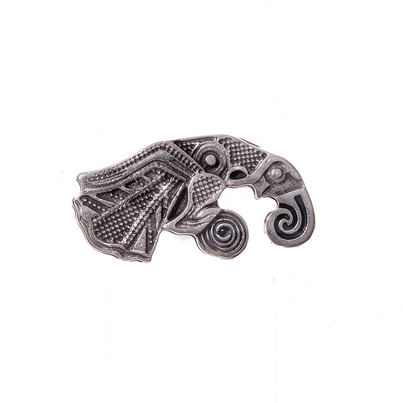 Hugin - Odin's Rabe, silberfarbener Beschlag