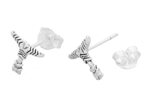 [ost113] Schmuckstück  Vikings Ohrstecker RIKA 9 mm Kleine Irminsul Ohrschmuck Silber 0.9 cm