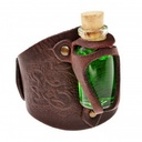 Geprägtes Trankflaschen-Armband aus Leder – 10 ml Glasfläschchen für LARP & Mittelalter