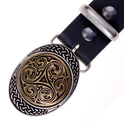 Buckle-Belt 4 cm / Zweifarbig - Kernleder