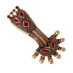 [07 Fi Bue-Kent] Bügelfibel mit Glaseinlagen aus Kent