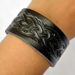 Leder-Armband in 3 cm Breite - Keltisch