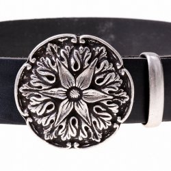 [10 Sp-Bu 4 AK:] Buckle-Belt 4 cm / Akanthus - Spaltleder
