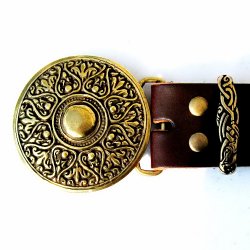 [10 Ke-Bu 4 AR:] Buckle-Belt 4 cm / Arabeske - Kernleder