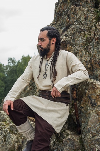[1065n] Wikinger Leinentunika "Ragnar" Natur
