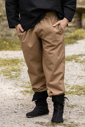[3077n] Mittelalterhose „Arvo“ – Sandfarbene Beinkleidung für authentische Gewandungen