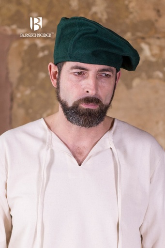 Barett Harald Wolle Grün  -  Mittelalterliches vom Burgschneider
