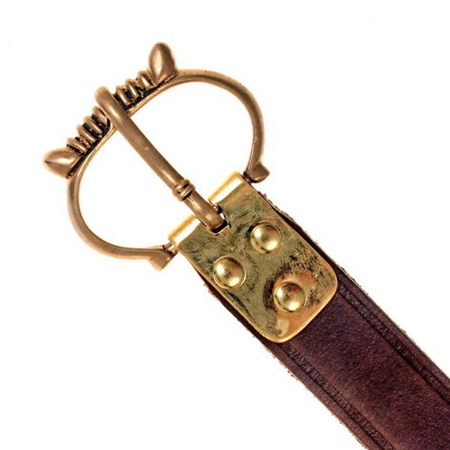 Mittelaltergürtel "Dauphin" mit Bronzeschnalle Ledergürtel 2,0 cm - Accessoire für Mittelalter Reenactment, Larp & Fantasy Gewandung