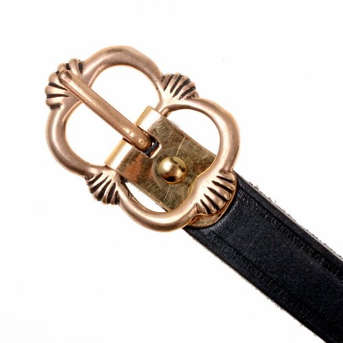 [10 MA-15 Sals] Mittelaltergürtel mit Bronze Schnalle "Salisbury" 1,5 cm Ledergürtel Spätmittelalterlicher Gürtel