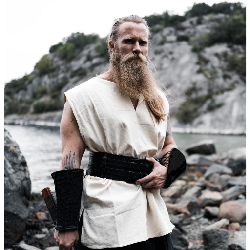 [1086] Ärmellose Tunika "Vidar" – Beige