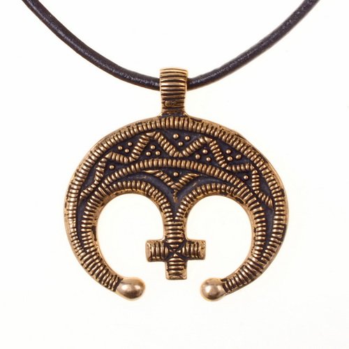 Lunula-Amulett "Kreuz"  - Accessoire, Schmuck für Mittelalter, LARP und Alltag